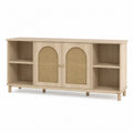 Mobile TV in Legno di Quercia e Rattan 150x40x70 cm