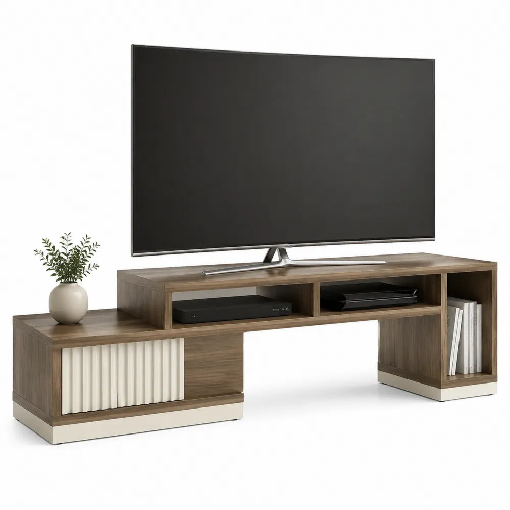 Mobile TV in Legno e MDF con Ripiani 200x45x50 cm