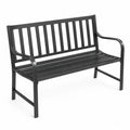 Panca da esterno in metallo nero 127x60x85 cm