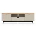 Mobile TV in legno e metallo con cassetti e ante beige