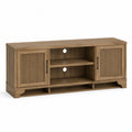 Mobile porta TV in legno di rovere con ante e ripiani 180x45x60 cm